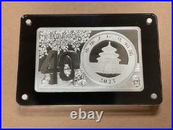 2023 China Panda 40th Anniversary Silver Set Coin with a 2 oz Bar