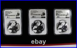 2023 China Panda S10Y. 999 Three-coin Mint Set NGC MS70 First Releases