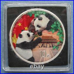 2023 China Silver Panda Set Night & Day 2x 30g. 999 fine 10 Yuan Colorized