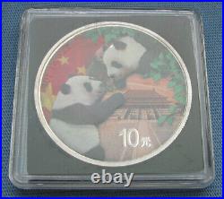 2023 China Silver Panda Set Night & Day 2x 30g. 999 fine 10 Yuan Colorized