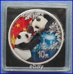 2023 China Silver Panda Set Night & Day 2x 30g. 999 fine 10 Yuan Colorized