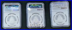 2023 (S) (Y) (G) China Silver Panda 3-Coin Set NGC MS70 Tong Fang FDOI Box & COA