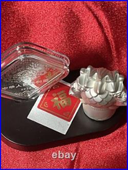 2024 CHINA Lunar New Year celebration 5x8 gram Silver Coin in Rare OGP BOX SET