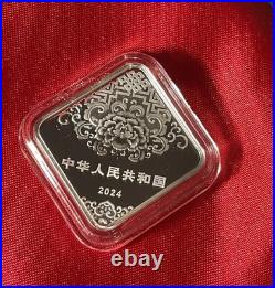 2024 CHINA Lunar New Year celebration 5x8 gram Silver Coin in Rare OGP BOX SET