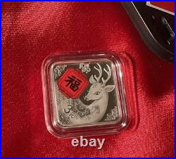 2024 CHINA Lunar New Year celebration 5x8 gram Silver Coin in Rare OGP BOX SET