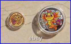 2024 China Dragon Colorized 3g Gold and 15g Silver Coins Set