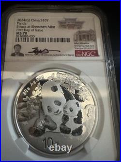2024 China Panda Bullion Silver Coin 3 Coin Set 30g. 999 10 Yuan FDI