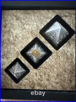 2024 Djibouti Silver Pyramids of Giza 3D Shaped Coin Set 6 Oz total