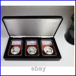2024 NGC MS70 CHINA 3 Coin 1oz Silver Panda 10 Yuan Set #51792L