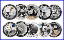 2025 1Oz Silver Moon Festival Panda 10-Piece Set 2015-2024 Designs intl Customer