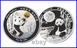 2025 1Oz Silver Moon Festival Panda 10-Piece Set 2015-2024 Designs intl Customer