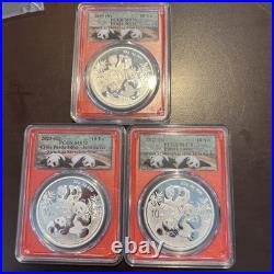2025 3-Coin Set G. S. Y. Mints Panda Silver PCGS MS 70 022244