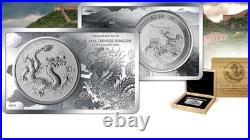 2025 3oz CHINESE DRAGON BAR & ROUND Silver Coin & Silver Bar & COA