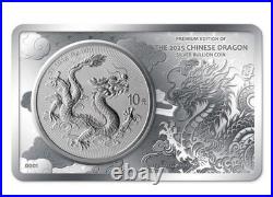 2025 3oz CHINESE DRAGON BAR & ROUND Silver Coin & Silver Bar & COA