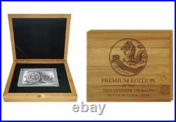 2025 3oz CHINESE DRAGON BAR & ROUND Silver Coin & Silver Bar & COA
