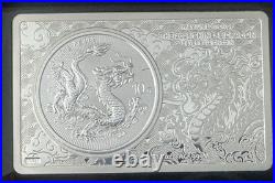 2025 3oz CHINESE DRAGON BAR & ROUND Silver Coin & Silver Bar & COA