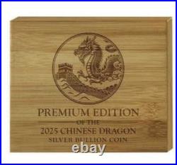 2025 3oz CHINESE DRAGON BAR & ROUND Silver Coin & Silver Bar & COA