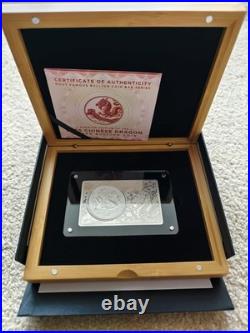 2025 CHINESE SILVER DRAGON COIN IN A BAR 2 Oz + 1 Oz Set Coin 10 Yuan COA#0918
