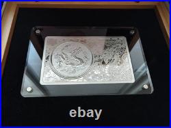 2025 CHINESE SILVER DRAGON COIN IN A BAR 2 Oz + 1 Oz Set Coin 10 Yuan In Hand