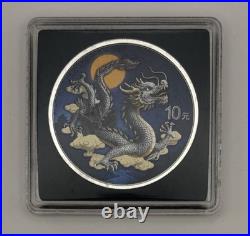 2025 China Chinese Dragon Day & Night Colorized 2 x 1 oz Silver Coin Set