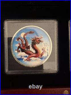 2025 China Dragon Day and Night Two Coin Set 1oz 999 Silver BU in Box with COA