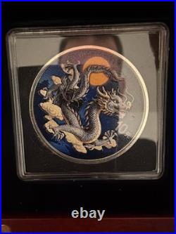 2025 China Dragon Day and Night Two Coin Set 1oz 999 Silver BU in Box with COA