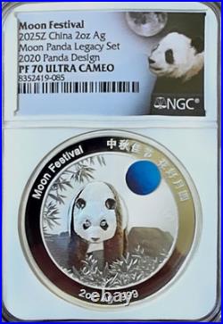 2025 China Panda Moon Festival Legacy Set 2 oz Silver 2020 Design NGC PF70 UC
