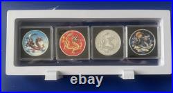 2025 Chinese Dragon Colorized 4x FIRST 1oz Silver Coin Set PRODUCED IN CHINA