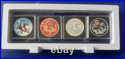 2025 Chinese Dragon Colorized 4x FIRST 1oz Silver Coin Set PRODUCED IN CHINA
