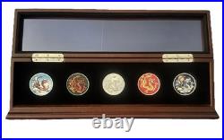 2025 Chinese Dragon Colorized 5x 1oz Silver Coin Set MINTED IN CHINA