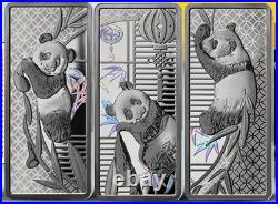 2025 Shanghai Mint 3 x 20 Gram Silver Proof Pandas with Hologram Effects 2025 Shanghai Mint 3 x 20 Gram Silver Proof Pandas with Hologram Effects