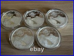 2025Z China Moon Festival Moon Panda Legacy Set 5x 1oz. 999 Silver FULL SET