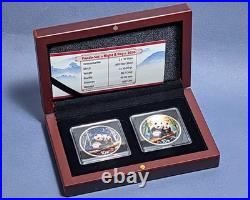 2026 China 2 x 30 Grams Silver 2 x 10 Yuan Panda Night & Day Set OGP COA ST
