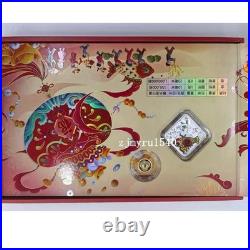2026 China New Year Fu 1g. 999 Gold 8g. 999 Silver 10+3 Yuan 2-Coin Set Box COAs
