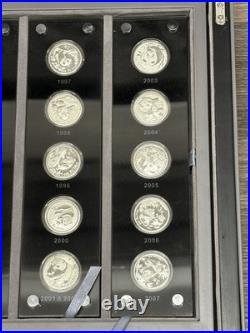 25th Anniversary Panda 3 Yuan 1/4 oz Silver Bullion Set 25 Proof Coins 1982-2007
