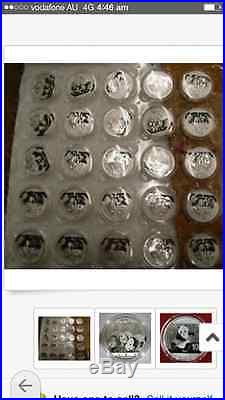 27pc full set 1989-2015 china 1oz panda silver coins