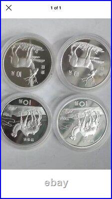 2sets x 1994 china Endangered wildlife silver coin. 4pc total, No coa No Box