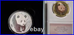 30g Silver Copper China Panda Coin Set Chinese Limited Tri Metal 2017 Denver ANA