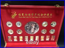 38 New 2020 Chinese Zodiac 24K Gold Silver Plated Coins Set Year of the Rat