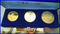 3oz gold coin monex set (1) canadian maple leaf (1) american eagle(1)schilling