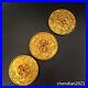 4-China-antique-copper-Gilt-copper-Relief-craftsmanship-Large-qian-coin-set-of-01-oje