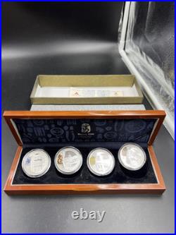 4 Coin 1 Oz Silver 2008 Beijing Olympics Coin Set with Box COA Great Wall & Palace
