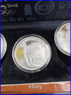 4 Coin 1 Oz Silver 2008 Beijing Olympics Coin Set with Box COA Great Wall & Palace