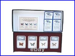 4 SETS 2007,2009, 2014,2015 CHEN BAOCAI SERIES BUTTERFLY COINS. 999 Silver Clad