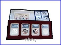 4 SETS 2007,2009, 2014,2015 CHEN BAOCAI SERIES BUTTERFLY COINS. 999 Silver Clad