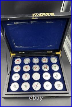 44 2008 Beijing Olympics Coin Set with 42 1 Oz. 999 Silver Coins & 2 Silver Medals