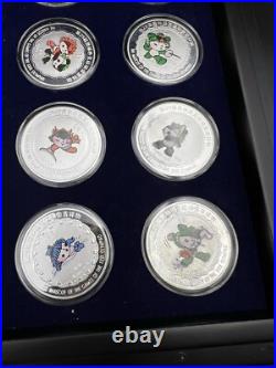 44 2008 Beijing Olympics Coin Set with 42 1 Oz. 999 Silver Coins & 2 Silver Medals