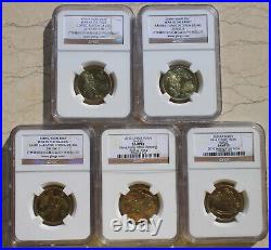 5 Pcs x NGC China Sample Coins Set From 2010 to 2014