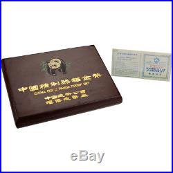 5-pc. 1986 P China Gold Panda Proof Coin Set Complete with OGP & COA