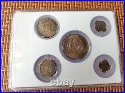 5 pcs china Qing Dy Guang XuGuang Dong PR dragon Coins set, 100% Silver Coins